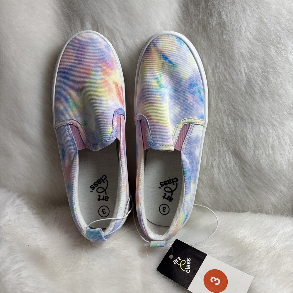 Art Class Multicolor Tie-Dye Kids Sneakers Girls SIZE 3 Slip On Brand New NWT